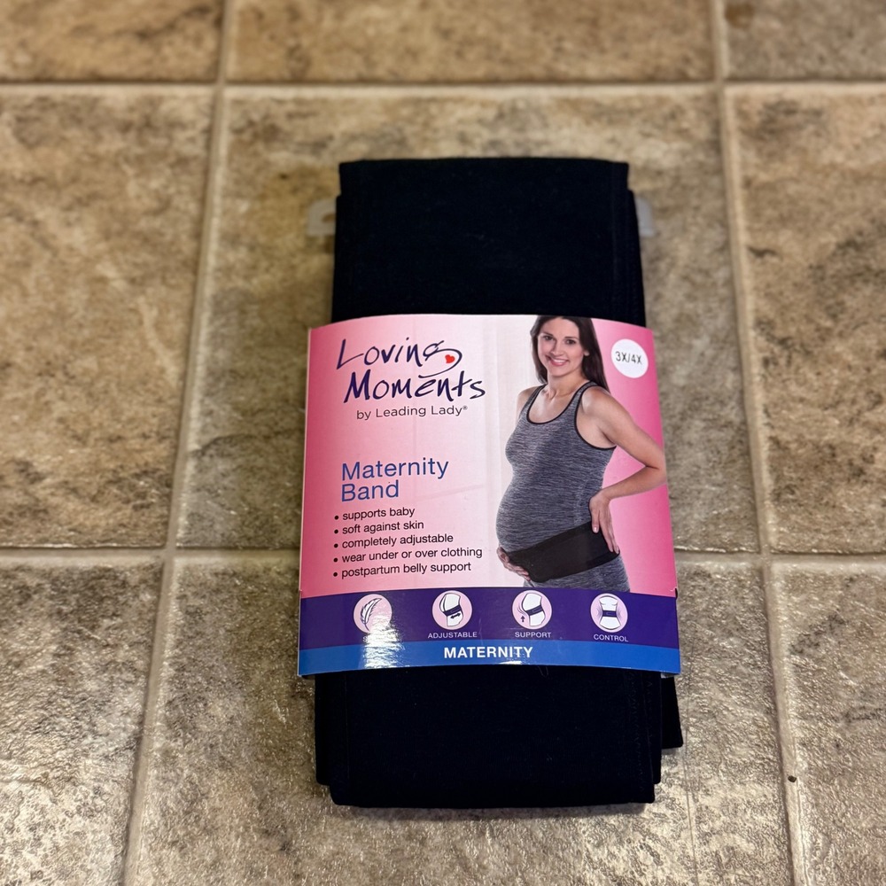 Loving Moments by Leading Lady Maternity Band Black L408 Size 3X/4X Support Belt